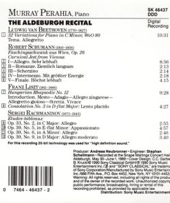 Alternative view of Murray Perahia - Ludwig van Beethoven, Sergei Vasilyevich Rachmaninoff, Robert Schumann, Franz Liszt - The Aldeburgh Recital (CD, Album) (Near Mint (NM or M-))