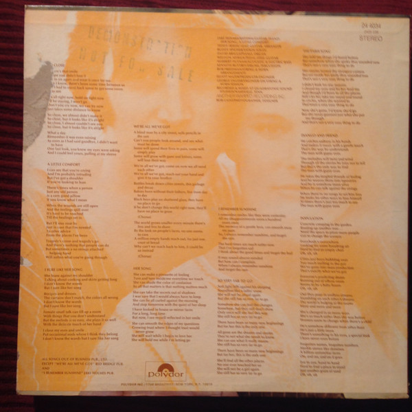 Jake Holmes - So Close, So Very Far To Go (LP, Album, Promo) (Mint (M)) - Image 2