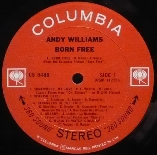 Andy Williams - Born Free (LP, Album) (Mint (M)) - Image 2