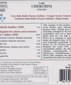 Alternative view of Luigi Cherubini - Coro Della Radio Televisione Della Svizzera Italiana, Gruppo Vocale Cantemus, Orchestra Della Radio Televisione Della Svizzera Italiana, Diego Fasolis - Requiem • Marche Funèbre (CD, Album) (Near Mint (NM or M-))