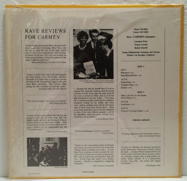 Georges Bizet - Carmen (Highlights) (LP, Album) (Mint (M)) - Image 3