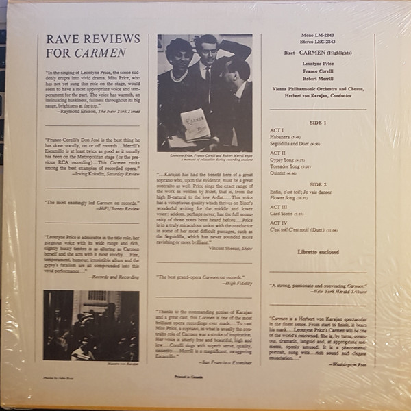 Georges Bizet - Carmen (Highlights) (LP, Album) (Mint (M)) - Image 4