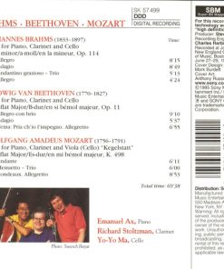 Alternative view of Emanuel Ax, Richard Stoltzman, Yo-Yo Ma - Johannes Brahms, Ludwig van Beethoven, Wolfgang Amadeus Mozart - Trios For Piano, Clarinet & Cello (CD, Album) (Mint (M))