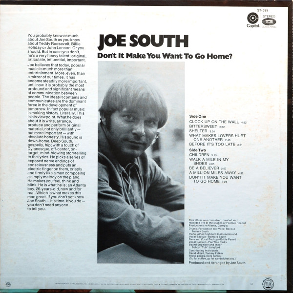 Joe South - Don't It Make You Want To Go Home (LP, Album, Los) (Mint (M)) - Image 2