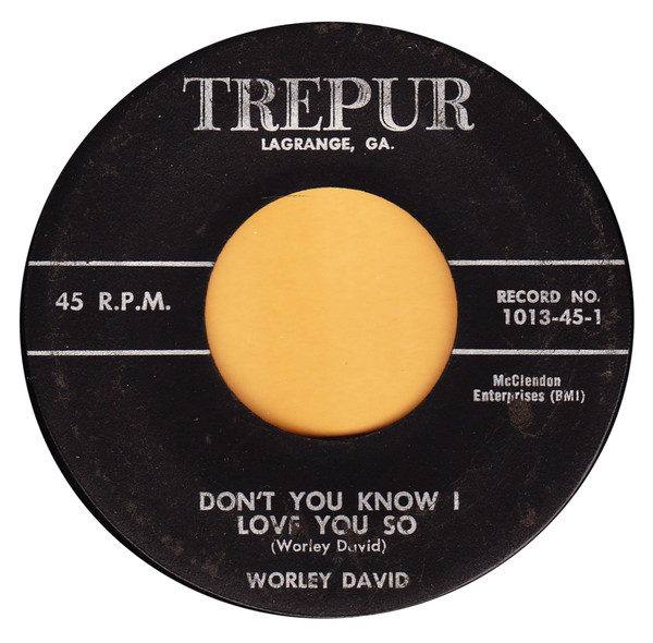 Worley David - Don't You Know I Love You So / The Day I Heard You Say Goodbye (7") (Very Good Plus (VG+))