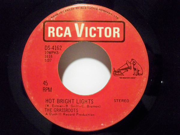 The Grass Roots - Bella Linda / Hot Bright Lights (7", Single, M/Print) (Near Mint (NM or M-)) - Image 2