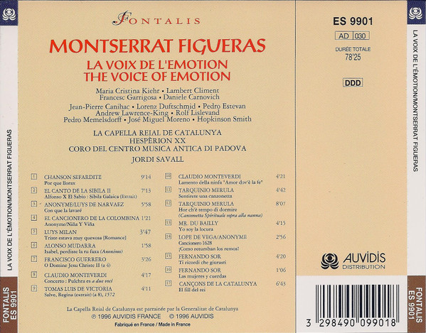 Montserrat Figueras - La Voix De L'Emotion = The Voice Of Emotion (Portrait) (CD, Comp) (Near Mint (NM or M-)) - Image 2