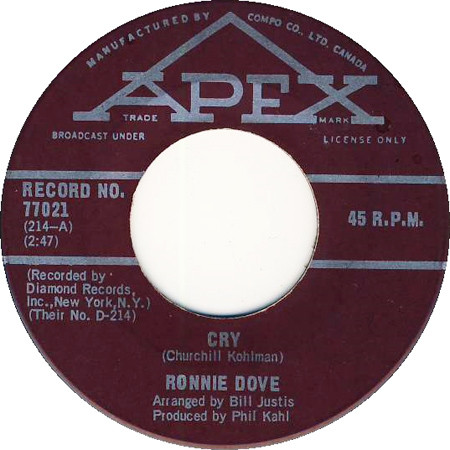 Ronnie Dove - Cry / Autumn Rhapsody (7", Single) (Very Good Plus (VG+))