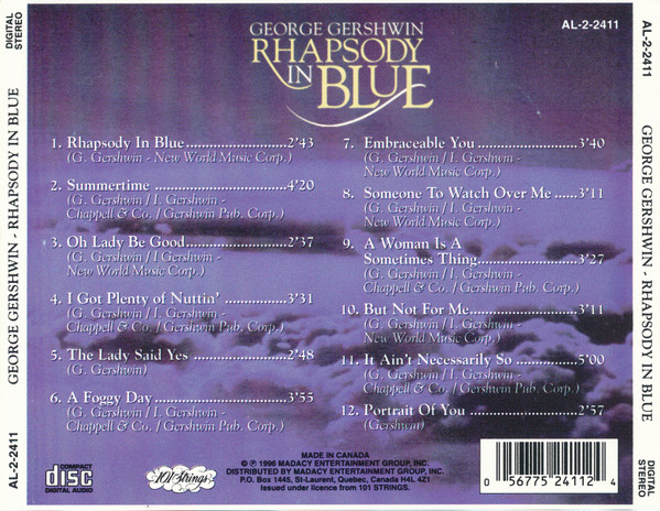 George Gershwin : 101 Strings - Rhapsody In Blue (CD, Album) (Near Mint (NM or M-)) - Image 2