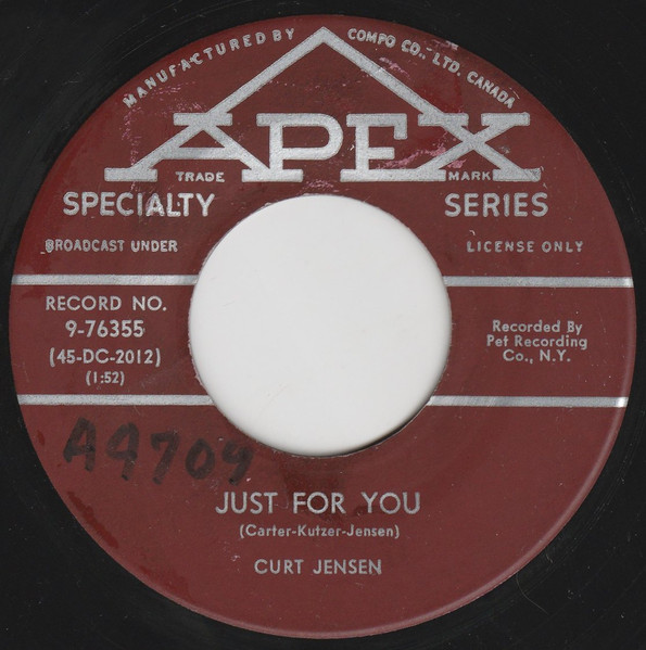 Curt Jensen - Just For You / If I Only Knew (7") (Very Good Plus (VG+))