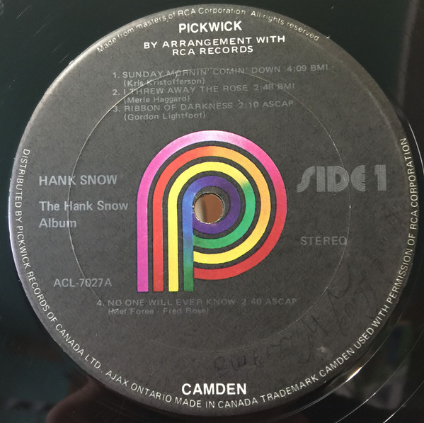 Hank Snow - The Hank Snow Album (LP, Album, RE) (Mint (M)) - Image 2