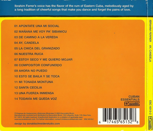 Ibrahim Ferrer - Ay, Candela (CD, Comp, Dig) (Near Mint (NM or M-)) - Image 2