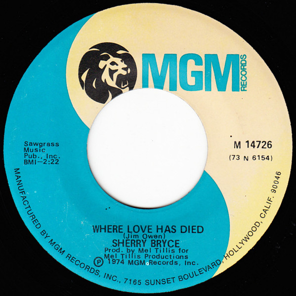 Sherry Bryce - Treat Me Like A Lady / Where Love Has Died (7", Single) (Very Good Plus (VG+)) - Image 2