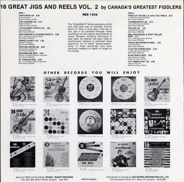 Various - 16 Great Jigs And Reels Vol.2 By Canada's Top Fiddlers (LP, Comp, Gre) (Mint (M)) - Image 2