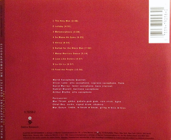 World Saxophone Quartet - Metamorphosis (CD, Album) (Near Mint (NM or M-)) - Image 2