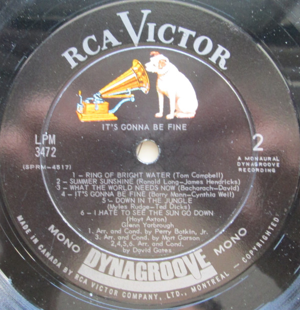 Glenn Yarbrough - It's Gonna Be Fine (LP, Mono) (Mint (M)) - Image 4