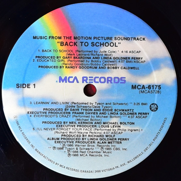 Various - Back To School - Music From The Motion Picture Soundtrack (LP) (Mint (M)) - Image 3