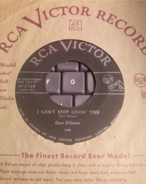Don Gibson - Oh Lonesome Me (7", Single) (Near Mint (NM or M-)) - Image 2