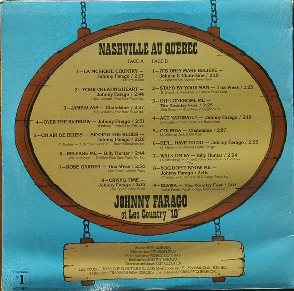 Johnny Farago Et Les Country "10" - Nashville Au Québec (LP, Comp) (Mint (M)) - Image 2