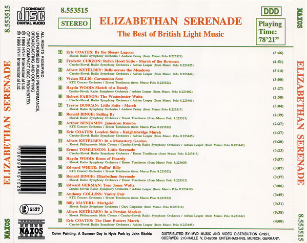 Various - Elizabethan Serenade (The Best Of British Light Music) (CD, Comp) (Near Mint (NM or M-)) - Image 2