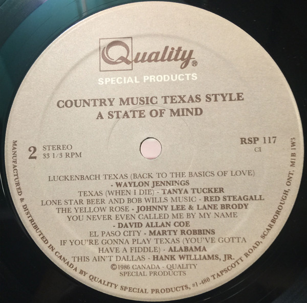 Various - Country Music Texas Style - A State Of Mind (LP, Comp) (Mint (M)) - Image 3