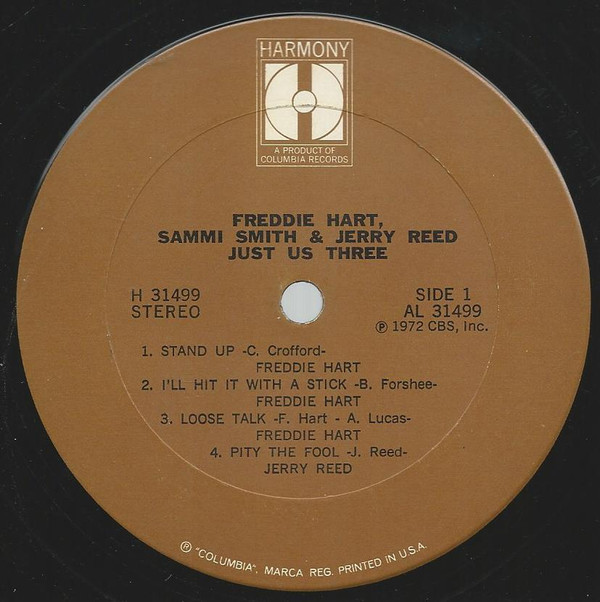 Freddie Hart / Sammi Smith / Jerry Reed - Just Us Three (LP, Comp) (Mint (M)) - Image 3