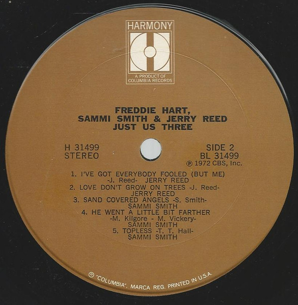 Freddie Hart / Sammi Smith / Jerry Reed - Just Us Three (LP, Comp) (Mint (M)) - Image 4