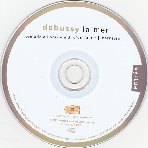 Claude Debussy, Leonard Bernstein, Orchestra dell'Accademia Nazionale di Santa Cecilia - La Mer - Prélude À L'Après Midi D'Un Faune (CD, Album, RE) (Near Mint (NM or M-)) - Image 3