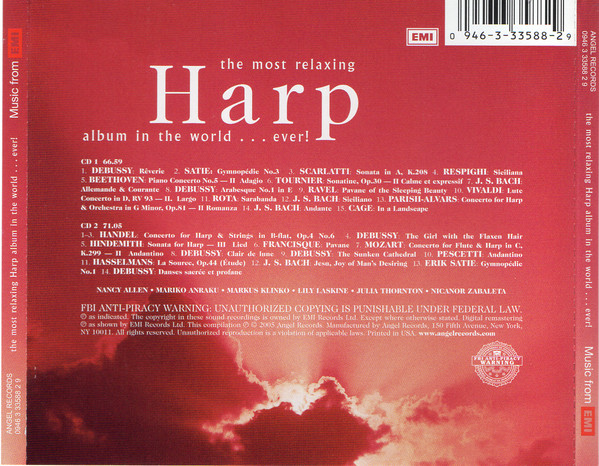 Various - The Most Relaxing Harp Album In The World...Ever! (2xCD, Comp) (Near Mint (NM or M-)) - Image 4