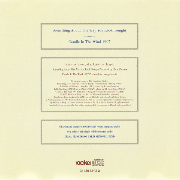 Elton John - Something About The Way You Look Tonight / Candle In The Wind 1997 (CD, Single) (Near Mint (NM or M-)) - Image 5