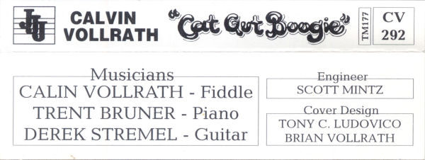 Calvin Vollrath - Cat Gut Boogie (Cass, Album, Dol) (Near Mint (NM or M-)) - Image 2