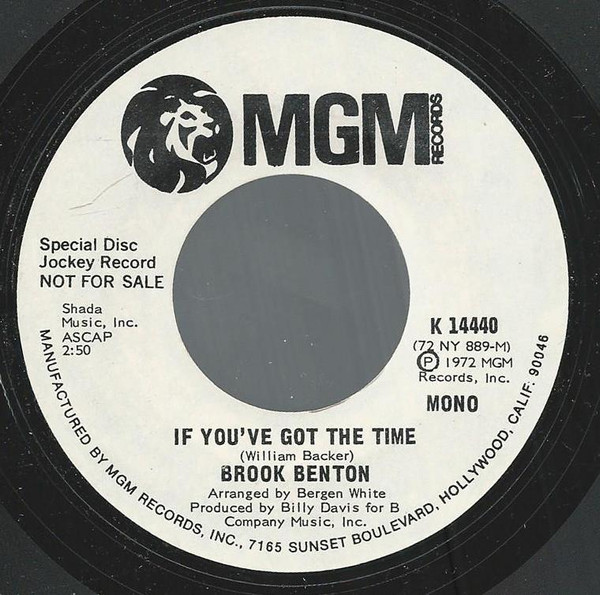 Brook Benton - If You've Got The Time (7", Promo) (Very Good (VG))