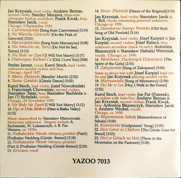 Various - Fire In The Mountains: Polish Mountain Fiddle Music Vol. 2 - The Great Highland Bands (CD) (Near Mint (NM or M-)) - Image 2