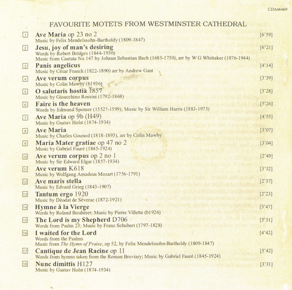 Westminster Cathedral Choir, James O'Donnell (2), Iain Simcock - Panis Angelicus (Favourite Motets From Westminster Cathedral) (CD, Album) (Near Mint (NM or M-)) - Image 4