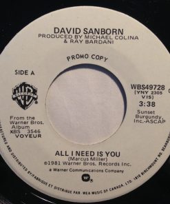 David Sanborn - All I Need Is You (7", Single, Promo) (Near Mint (NM or M-))