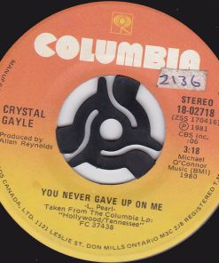 Crystal Gayle - You Never Gave Up On Me / Tennessee (7") (Very Good Plus (VG+))
