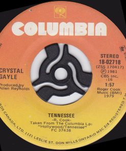 Alternative view of Crystal Gayle - You Never Gave Up On Me / Tennessee (7") (Very Good Plus (VG+))