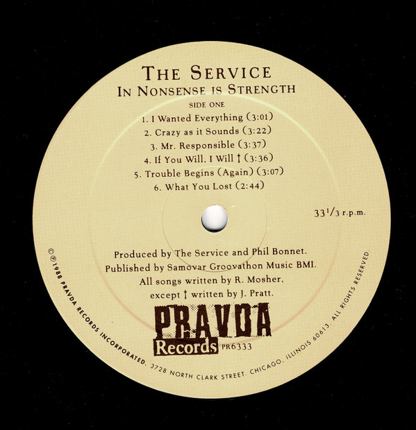 The Service (2) - In Nonsense Is Strength (LP, Album) (Mint (M)) - Image 3