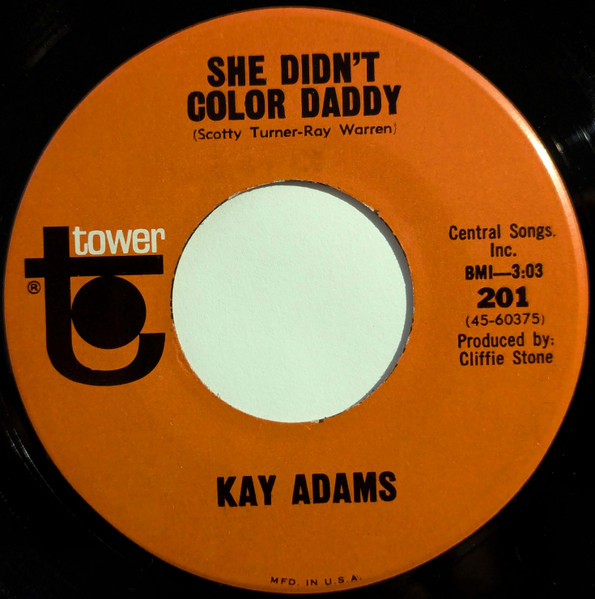 Kay Adams - Roll Out The Red Carpet / She Didn't Color Daddy (7", Single) (Very Good Plus (VG+)) - Image 2