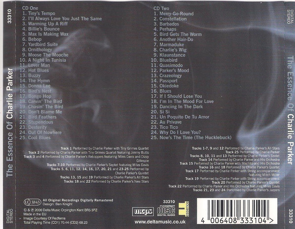Charlie Parker - The Essence Of Charlie Parker (2xCD, Comp, RM) (Mint (M)) - Image 2