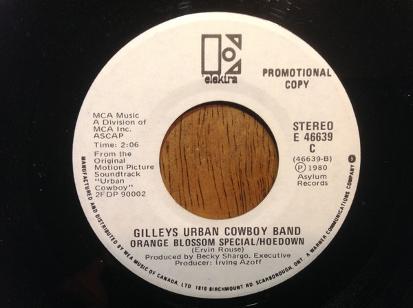 Joe Walsh / Gilley's "Urban Cowboy" Band - All Night Long / Orange Blossom Special / Hoedown (7", Single, Promo) (Near Mint (NM or M-)) - Image 2