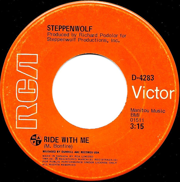 Steppenwolf - Ride With Me (7") (Near Mint (NM or M-))