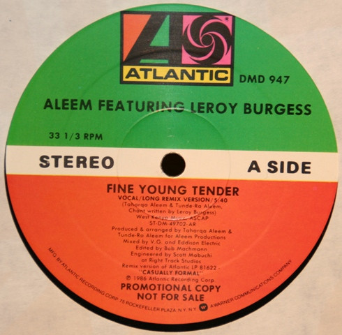 Aleem Featuring Leroy Burgess - Fine Young Tender (12", Promo) (Mint (M))