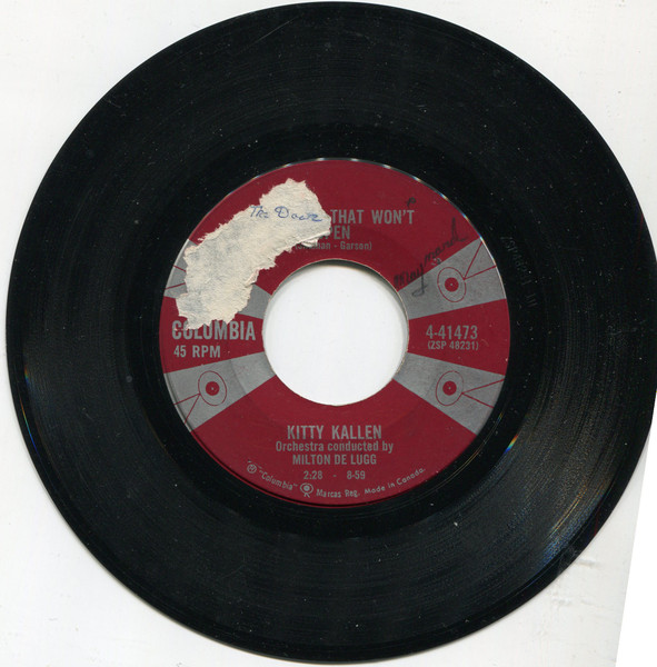 Kitty Kallen - The Door That Won't Open (7", Single) (Near Mint (NM or M-)) - Image 3