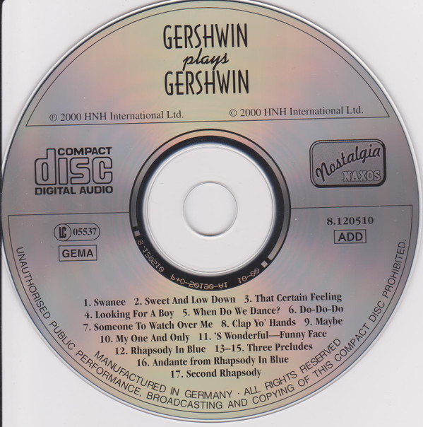 George Gershwin - Gershwin Plays Gershwin (CD, Comp, Mono) (Near Mint (NM or M-)) - Image 3