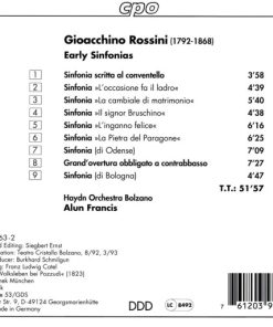 Alternative view of Gioacchino Rossini - Orchestra Haydn Di Bolzano E Trento, Alun Francis - Early Sinfonias (CD, Album) (Near Mint (NM or M-))