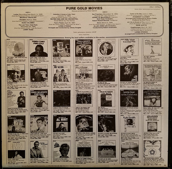 Various - Pure Gold Movies (LP, Album, Comp) (Mint (M)) - Image 2