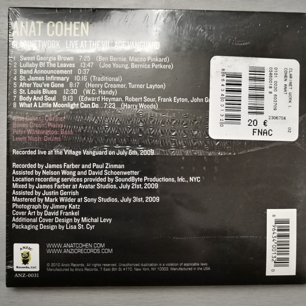 Anat Cohen - Clarinetwork - Live At The Village Vanguard (CD, Album, Dig) (Near Mint (NM or M-)) - Image 2