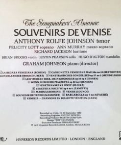 Alternative view of Anthony Rolfe Johnson, Graham Johnson (2) - Souvenirs De Venise (The Songmakers' Almanac)  (CD, Album) (Near Mint (NM or M-))