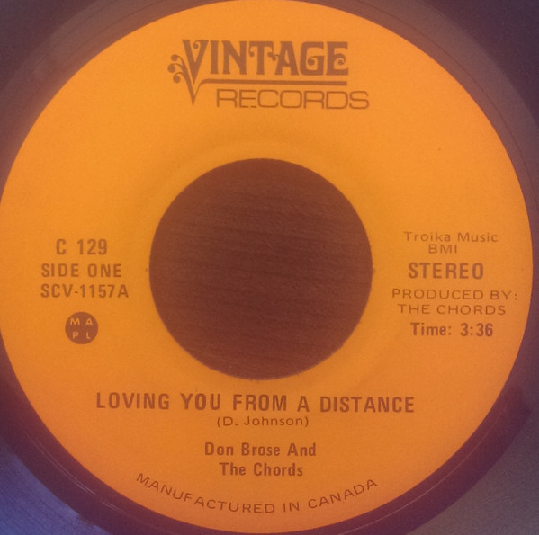 Don Brose And The Chords - Loving You From A Distance (7") (Very Good Plus (VG+))